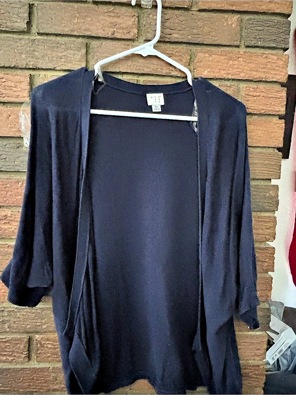 a.n.a Women's Open Front Cardigan in Blue Size XL Like New